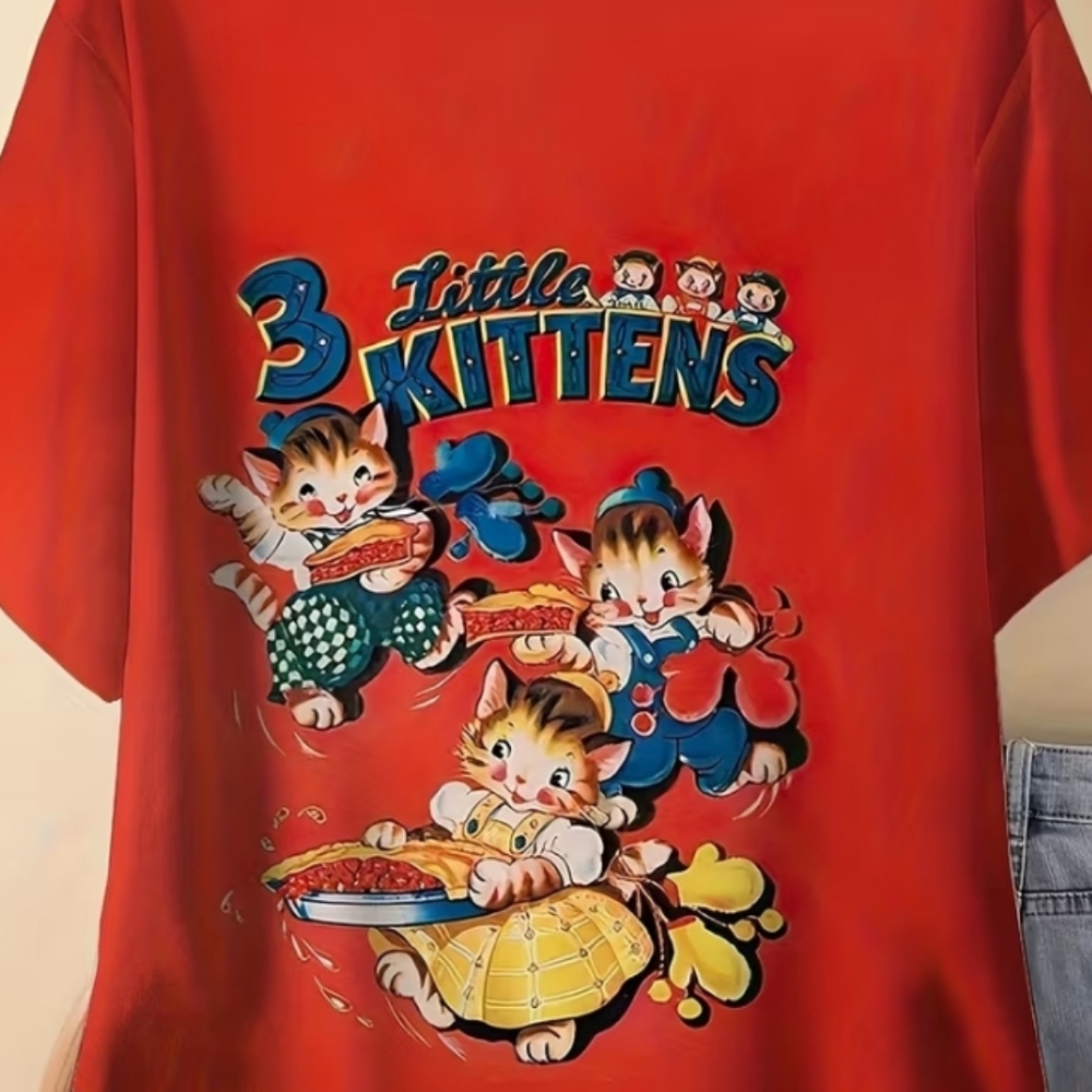 3 little kittens Retro Vintage Style tshirt - Picture 3 of 3